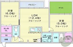 Mesig Green 2LDKの間取図画像