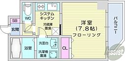 Aster13 1Kの間取図画像