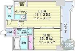 ティアラ資生館 1LDKの間取図画像