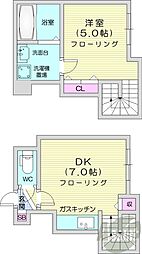 フォンテーヌ新道東 1LDKの間取図画像