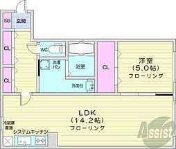 アイ・グレイス22 1LDKの間取図画像