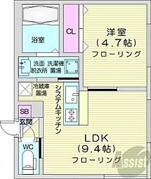 シティレジデンス北円山 1LDKの間取図画像
