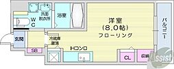 パシフィックタワー札幌 1Kの間取図画像