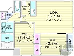 MSサンタフェ 2LDKの間取図画像