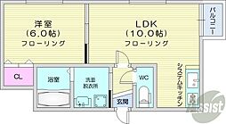 グレーシア 1LDKの間取図画像