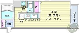 メゾンクレスト北大前2 1Kの間取図画像