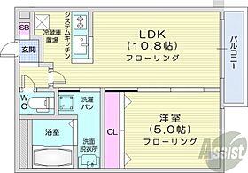 北海道札幌市中央区南十一条西8丁目（賃貸マンション1LDK・4階・36.26㎡） その2