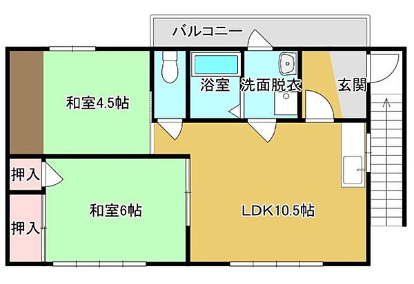 平井ハイツ 2階東｜大阪府高槻市下田部町１丁目(賃貸アパート2LDK・2階・50.80㎡)の写真 その2