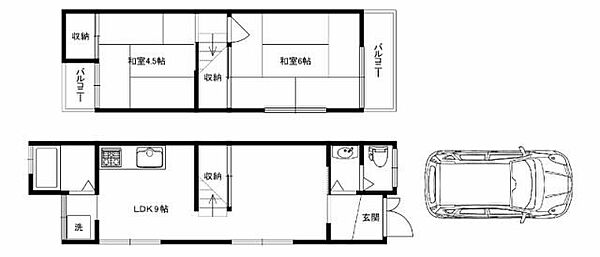 フシ魅の家 1｜大阪府高槻市西冠２丁目(賃貸テラスハウス2LDK・--・44.45㎡)の写真 その2