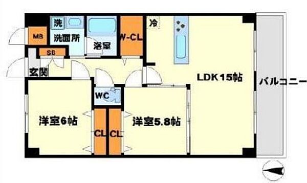 アンフィニXII江坂ガーデン ｜大阪府吹田市江の木町(賃貸マンション2LDK・9階・62.23㎡)の写真 その2