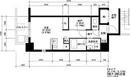 ONLY ONE江坂 8階ワンルームの間取り