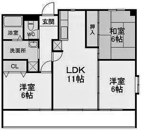 コンプリーションV 305｜大阪府茨木市桑田町(賃貸マンション3LDK・3階・65.73㎡)の写真 その2