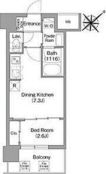 コンフォリア・リヴ淡路 5階1DKの間取り