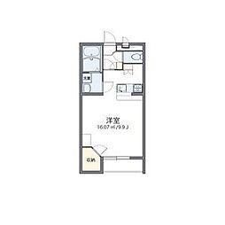 レオパレスエステートII 1階1Kの間取り