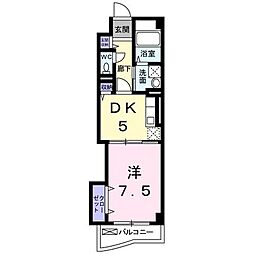サンリット山本 1階1DKの間取り