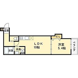 仮称）高槻市赤大路共同住宅 1階1LDKの間取り