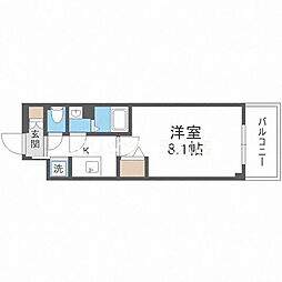 SAMTY上新庄RESIDENCE 1Kの間取図画像