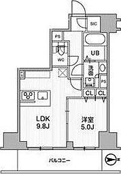 TOPAZ江坂 1LDKの間取図画像