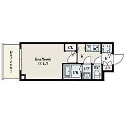S-RESIDENCETEMMAGRACIS 1Kの間取図画像