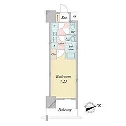 スペーシア江坂広芝町 1Kの間取図画像