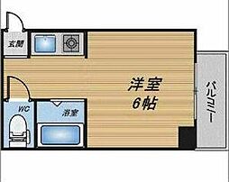 メゾンドール天神橋 ワンルームの間取図画像