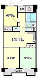 コボリマンション新大阪 2LDKの間取図画像