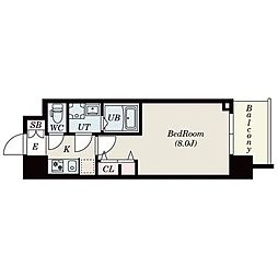 S-RESIDENCETEMMAGRACIS 1Kの間取図画像