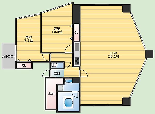 匠空TOYONAKA 1201｜大阪府豊中市桜の町6丁目(賃貸マンション2LDK・12階・137.80㎡)の写真 その2