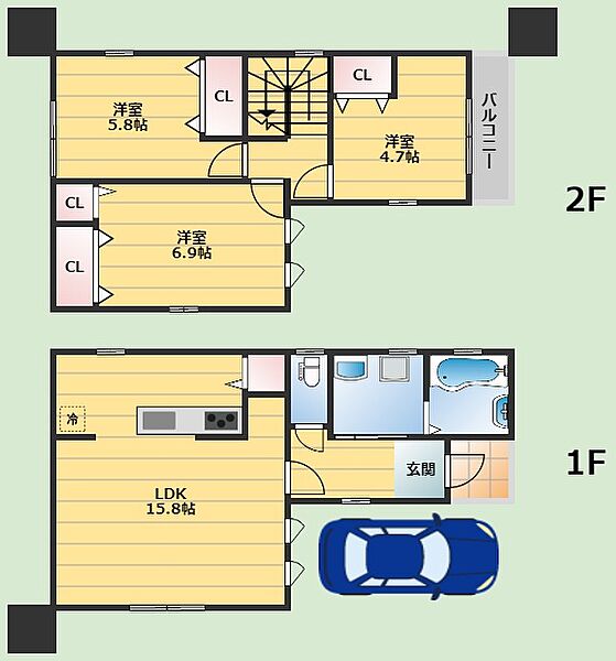 池田市豊島南2丁目貸家 ｜大阪府池田市豊島南2丁目(賃貸一戸建3LDK・1階・86.13㎡)の写真 その2