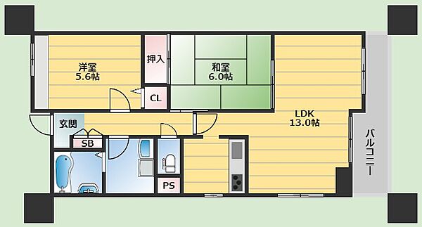 豊中パーク・レジデンス ｜大阪府豊中市岡上の町4丁目(賃貸マンション2LDK・9階・55.51㎡)の写真 その2