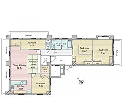 ユニロイヤル一番町 4LDKの間取図画像