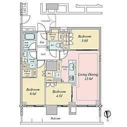 HARUMIFLAGPARKVILLAGET棟 3LDKの間取図画像