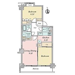 藤和シティコープ入谷 2LDKの間取図画像