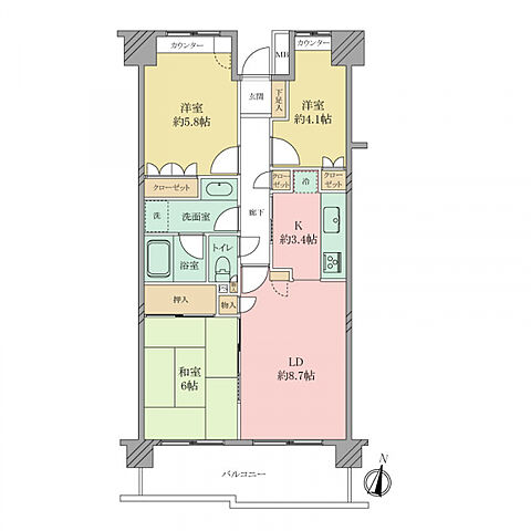 間取り 浦和南パーク・ホームズ 5階/-