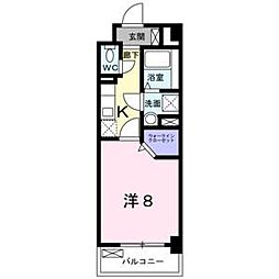 名古屋市営鶴舞線 鶴舞駅 徒歩12分の賃貸マンション 2階1Kの間取り