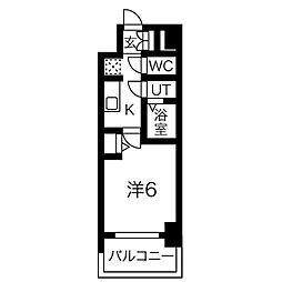 メイクス今池02 5階1Kの間取り