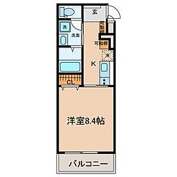 COZY豊岡通 4階1Kの間取り