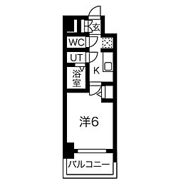 名古屋市営桜通線 今池駅 徒歩5分の賃貸マンション 10階1Kの間取り