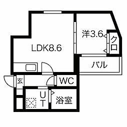 名古屋市営桜通線 野並駅 徒歩3分の賃貸アパート 3階1LDKの間取り