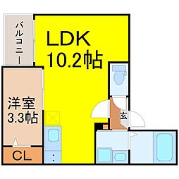 Jack odakaIV 3階1LDKの間取り