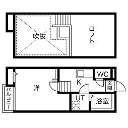 Creo日比野弐番館 1階1SKの間取り