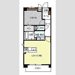 ソレアードVI 2階1LDKの間取り