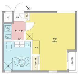 パークサイド神宮 3階1Kの間取り