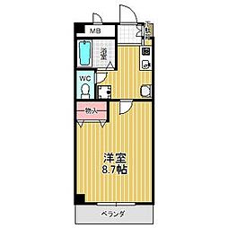 LAGUNA神の倉 3階1Kの間取り