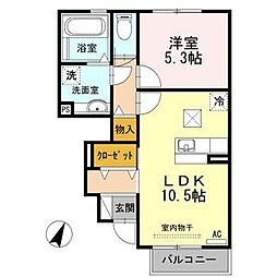 フェリーチェ青山 1LDKの間取図画像