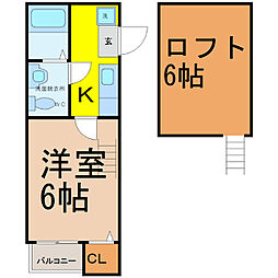 ツェルニー 1SKの間取図画像