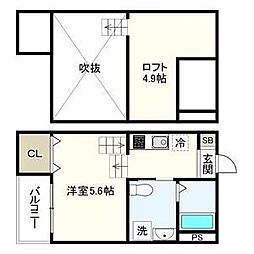 M'stomorrow 1SKの間取図画像