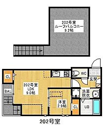 グランティッククロノス 1LDKの間取図画像