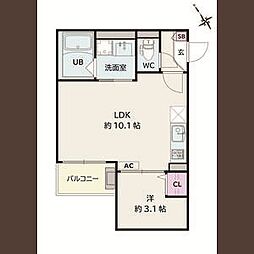 Jack koyo1 1LDKの間取図画像