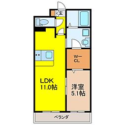 パークレジデンス汐路町 1LDKの間取図画像